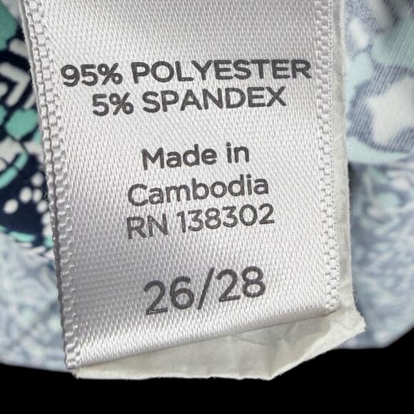 Womens Avenue Tunic Top Blue Teal Geo Print Sz 26 28 Boho Stretch - Picture 6 of 8